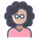 african, afro, avatar, glasses, user, woman