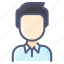 avatar, man, polo, shirt, user, white 