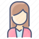avatar, business, hair, straight, user, white, woman 