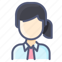 avatar, ponytail, user, white, woman