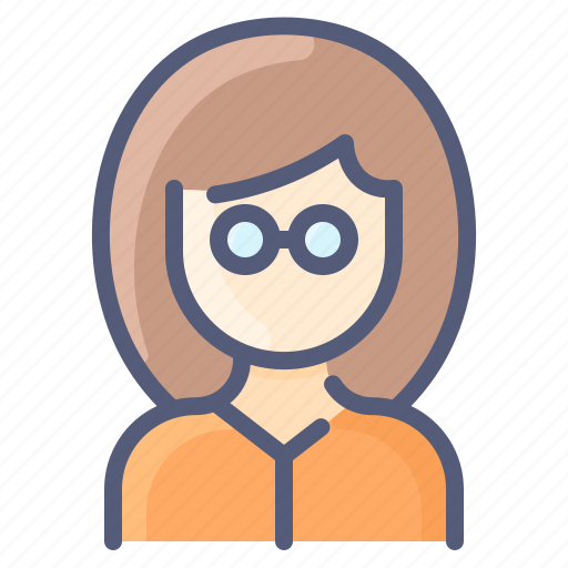 Avatar, glasses, hair, thick, user, white, woman icon - Download on Iconfinder
