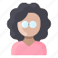 african, afro, avatar, glasses, user, woman 