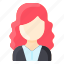 avatar, curly, hair, user, white, woman 