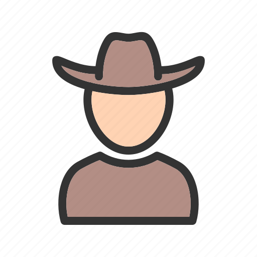 Avatars, casual, cowboy, hat, head, leather, style icon - Download on Iconfinder