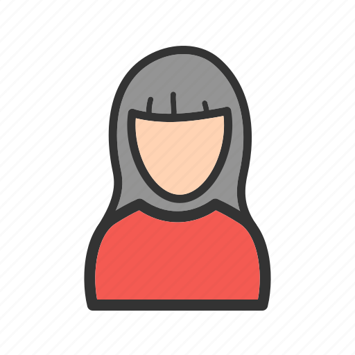 Bangs, beauty, fashion, girl, hair, hairstyle, long icon - Download on Iconfinder