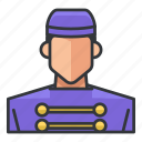 avatar, bell, male, man, profile, service, user 