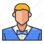 avatar, male, man, profile, user, waiter 