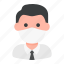 avatar, businessman, man, medical mask, profile, user 