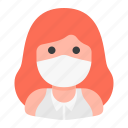 avatar, businesswoman, medical mask, profile, user, woman