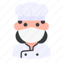 avatar, chef, medical mask, profile, user, woman