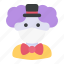 avatar, clown, man, medical mask, profile, user 