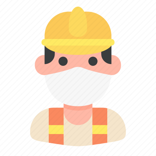 Avatar, construction, man, medical mask, profile, user, worker icon - Download on Iconfinder