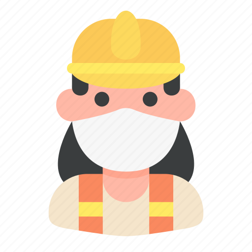 Avatar, construction, medical mask, profile, user, woman, worker icon - Download on Iconfinder