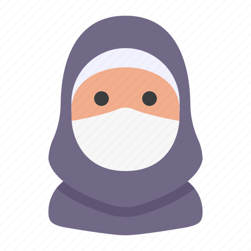 Avatar, hijab, medical mask, profile, user, woman icon - Download on Iconfinder