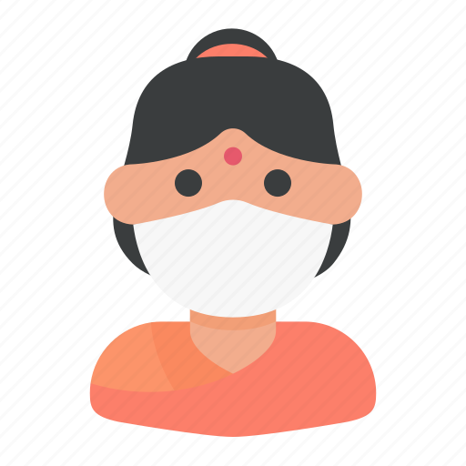 Avatar, hindu, medical mask, profile, user, woman icon - Download on Iconfinder