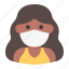 avatar, medical mask, profile, user, woman 