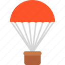 parachute, box, delivery, logestic, package