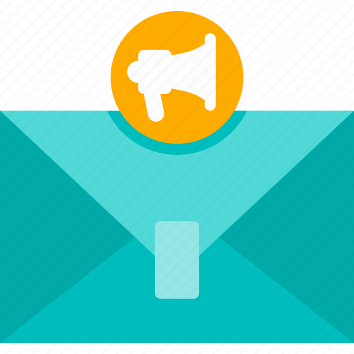 Marketing, business, promotion, mail, message, megaphone, envelope icon - Download on Iconfinder