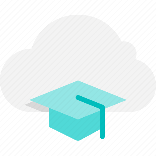 Online learning, education, elearning, cloud, server, graduation hat, cap icon - Download on Iconfinder