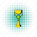 comics, cup, first, gold, halftone, place, trophy