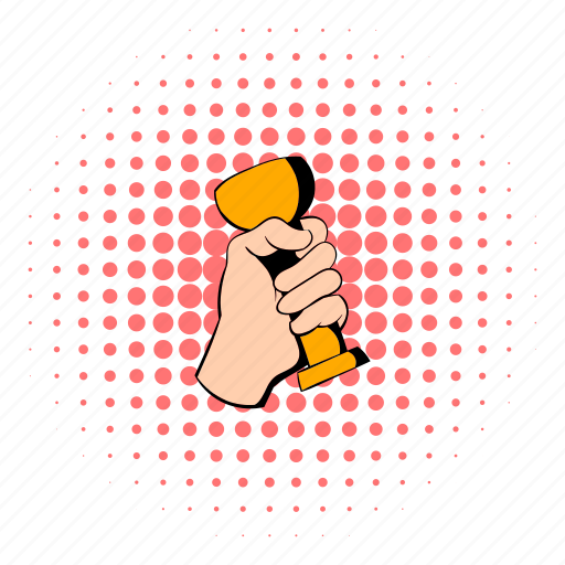 Comics, cup, golden, hand, holding, pink, trophy icon - Download on Iconfinder