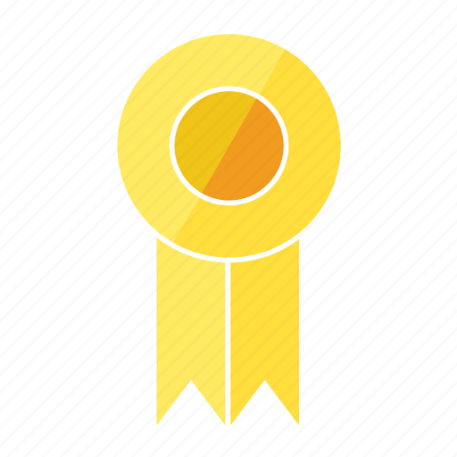 Award, fourth, medal, prize, ribbon, rosette, yellow icon - Download on Iconfinder