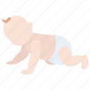 baby, child, crawling, development, diaper, infant, nappy