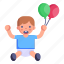 happy kid, helium, balloons, kid balloons, baby balloons 