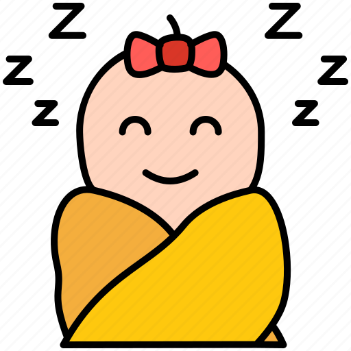 Baby, girl, sleeping, smile icon - Download on Iconfinder