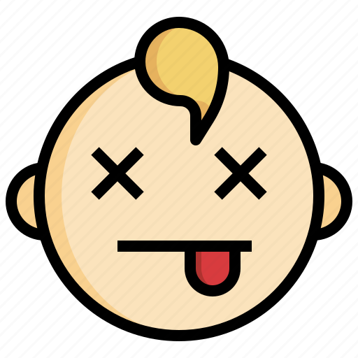 Dead, facial, expression, baby, boy, avatar, emoticon icon - Download on Iconfinder