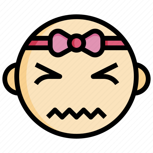 Sad, face, smiley, emotions, baby, girl icon - Download on Iconfinder