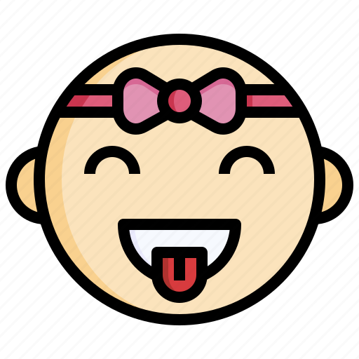 Tongue, smile, baby, girl, laughing, feelings icon - Download on Iconfinder