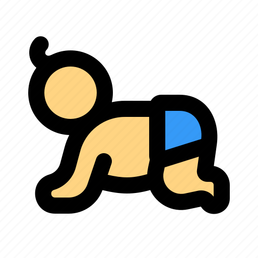 Boy, crawl, baby, diapers icon - Download on Iconfinder
