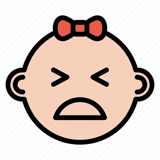 Angry, baby, emotion, face, girl, newborn icon - Download on Iconfinder
