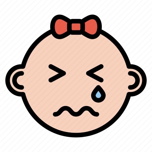 Baby, cry, expression, face, girl, sad icon - Download on Iconfinder