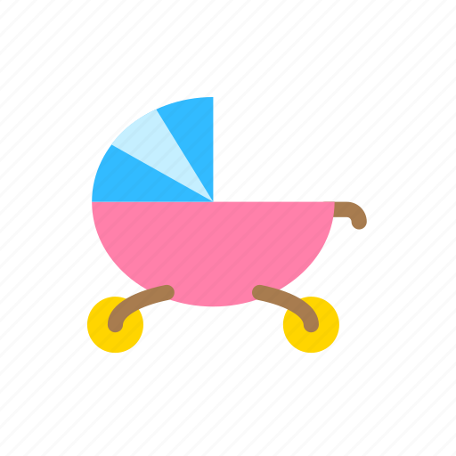 Baby, blue, boys, cute, girl, pink, stroler icon - Download on Iconfinder