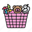 baby, basket, toy 