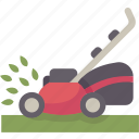 lawnmower, grass, trimming, garden, landscape