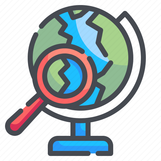 Earth, education, geography, globe, magnifying, maps, planet icon - Download on Iconfinder