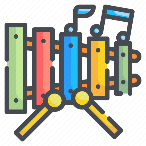 Education, instrument, kindergarten, music, percussion, toy, xylophone icon - Download on Iconfinder
