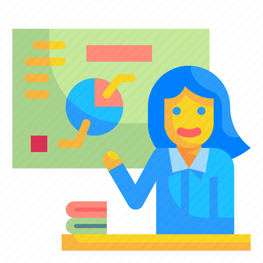 Female, instructor, lecturer, occupation, professor, teacher, woman icon - Download on Iconfinder