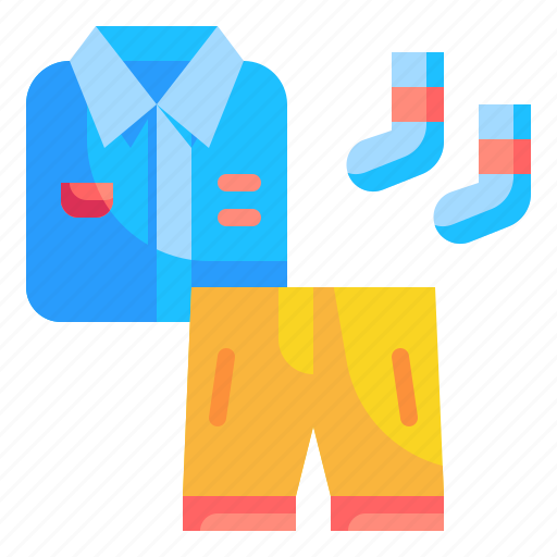 Clothes, school, shirt, shorts, socks, student, uniform icon - Download on Iconfinder