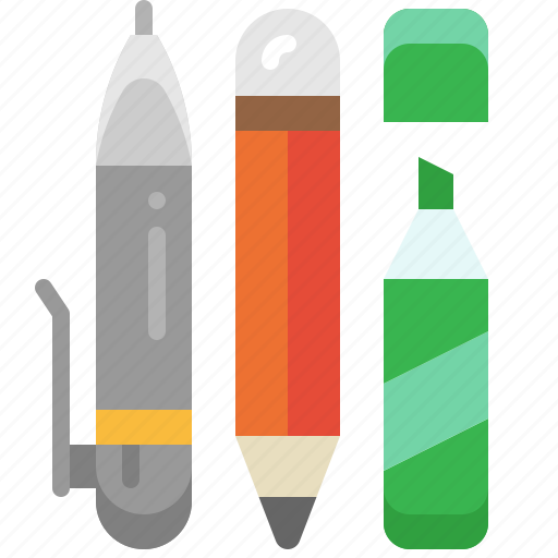 Stationery, pen, highlighter, pencil, equipment icon - Download on Iconfinder
