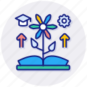growth, book, knowledge, education, investment, sprout