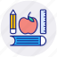 apple, book, education, knowledge, wisdom, back, to, school, learning 