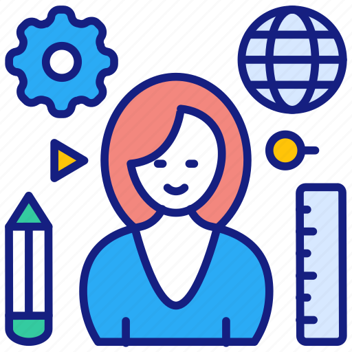 Learn, to, think, education, graduate, female, learning icon - Download on Iconfinder