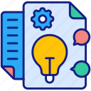 idea, bulb, creative, document, list, plan, process