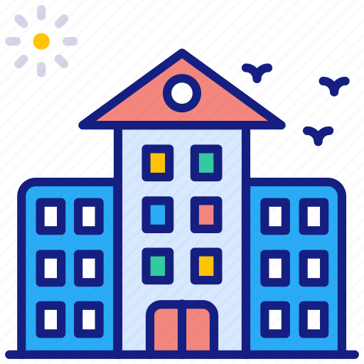 School, high, building, education, college, university icon - Download on Iconfinder