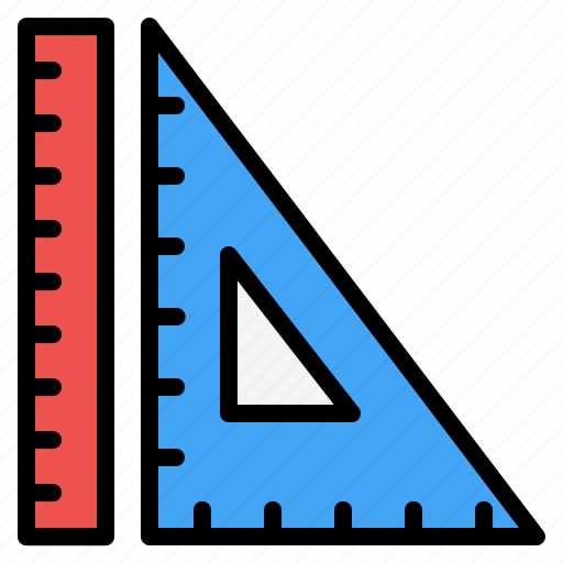 Ruler, set square, education, measure, geometry, drawing, school icon - Download on Iconfinder