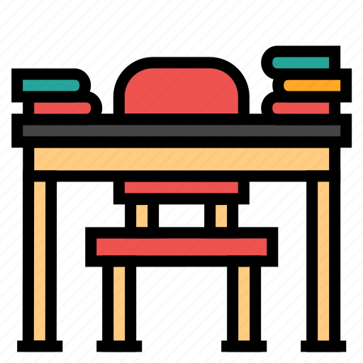 Desk, chair, furniture, education, school, workplace icon - Download on Iconfinder